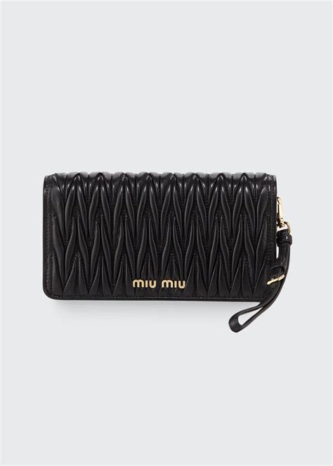 Miu Miu Matelasse Wallet On A Chain Tech Case 